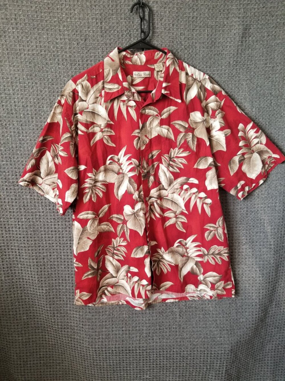 Hollis River Tropical Leaf Print Button Down Shirt Men's XL